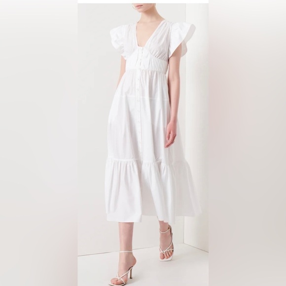 20. NWOT 10 Crosby Derek Lam GRETA RUFFLE SLEEVE DRESS - Picture 6 of 9